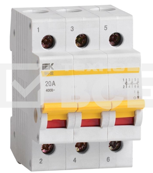 Выключатель нагрузки (мини-рубильник) Iek MNV10-3-020 ВН-32 3Р 20А ИЭК