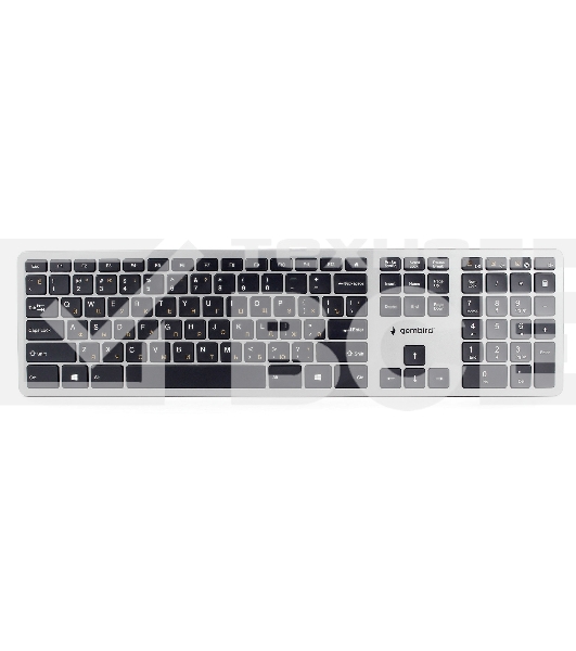 Клавиатура Gembird KBW-3 беспроводная, USB, серебристый/чёрный