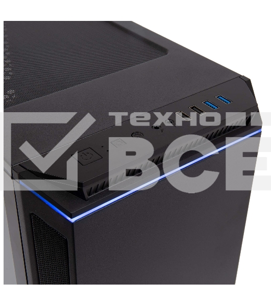 Компьютерный корпус Hiper PB81 черный без БП ATX 3x120мм 2xUSB2.0 2xUSB3.0 audio bott PSU