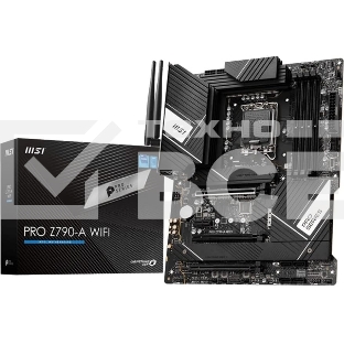 Материнская плата MSI PRO Z790-A WIFI, LGA1700, Intel Z790, 4xDDR5, 6xSATA, 4xM.2, 1xPCIe 5.0 x16, 1xPCIe 4.0 x4, 1xPCIe 3.0 x1, 1xDP, 1xHDMI, 1x2.5Gb LAN, Wi-Fi 6E, Bluetooth 5.3, 1xUSB-C 20Gbps, 3xUSB-A 10Gbps, 2xUSB-A 5Gbps, 2xUSB-A 2.0, 5x3.5 мм, 7.1,
