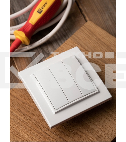 Выключатель 3-кл. СП Минск 10А бел. Basic EKF ERV10-024-10