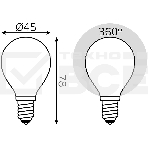 Лампа светодиодная Gauss Filament 105201109-D 9Вт цок.:E14 шар 220B 3000K св.свеч.белый теп. (упак.:10шт), фото7