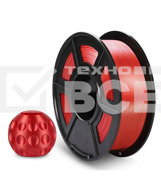 Филамент NVPRINT Silk PLA+ Red для 3D печати диаметр 1.75мм  длина 330 метров  масса 1 кг