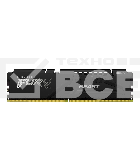 Оперативная память Kingston Fury Beast, DDR5, 8GB (1x8GB), 5200MHz, CL40, с радиатором, черный