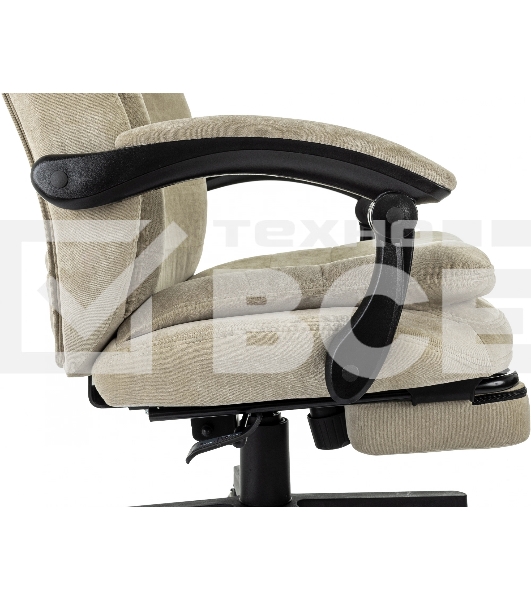Кресло руководителя Бюрократ T-9950MSG-F Fabric песочный Light-21, крестов. пластик, подст. для ног
