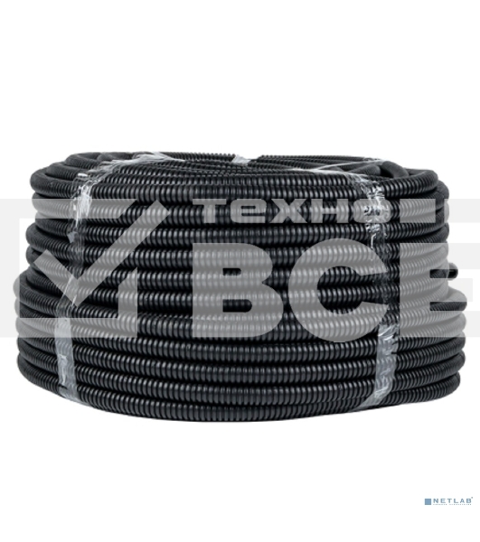 Труба гофрированная ПНД EKF tpnd-25n Plast с зондом d 25 мм черная EKF PROxima бухта 75 м