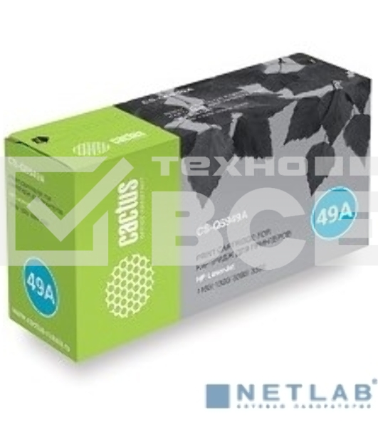Картридж лазерный Cactus CS-Q5949AS черный (2500 стр.) для HP 1160/1320/3390/3392