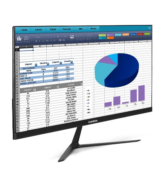 Монитор с аудио 24.5' ExeGate SmartView EH1500TA (IPS LED Grade A+, FHD, 1920x1080@75Гц, 16:9, 250cd/m2, 1000:1, 3-5ms, Speakers, audio-out, D-Sub, HDMI, DisplayPort, USB, кабель HDMI 1,5м, VESA, регулировка наклона (tilt), чёрный)