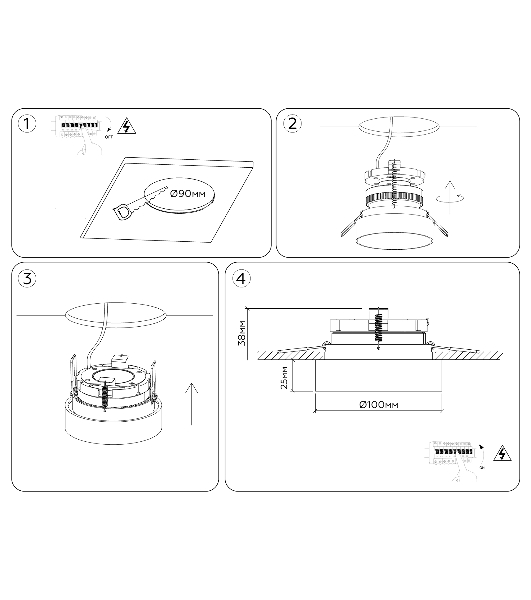 Светильник Ambrella light TN51817 BK черный IP20 GX53 D100*63