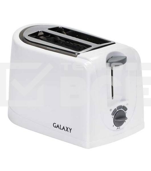 Тостер Galaxy GL 2906, белый, пластик, 850 Вт
