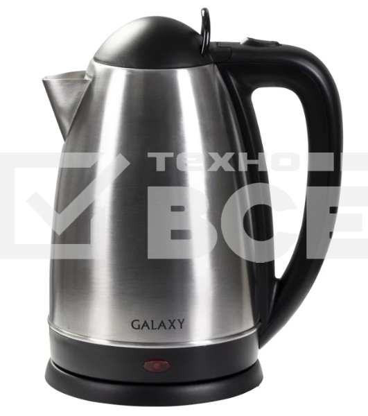 Чайник электрический Galaxy GL 0321, серый, металл, 2000 Вт, 2,5 л, корпус из нержавеющей стали AISI 304, скрытый нагревательный элемент из нержавеющей стали AISI 304, индикатор работы