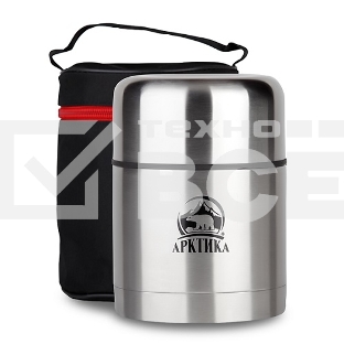 Термос Арктика, 301-500А, супер широкое горло, 0,5 л, для супа и еды в чехле, холод/тепло 12 ч