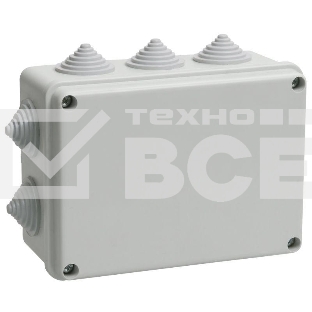 Коробка КМ41242 распаячная Iek UKO10-150-110-070-K41-55 для о/п 150х110х70 мм IP55 (RAL7035, 10 гермовводов)