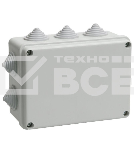 Коробка КМ41242 распаячная Iek UKO10-150-110-070-K41-55 для о/п 150х110х70 мм IP55 (RAL7035, 10 гермовводов)