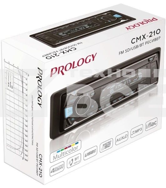 Автомагнитола Prology CMX-210 1DIN 4x55Вт
