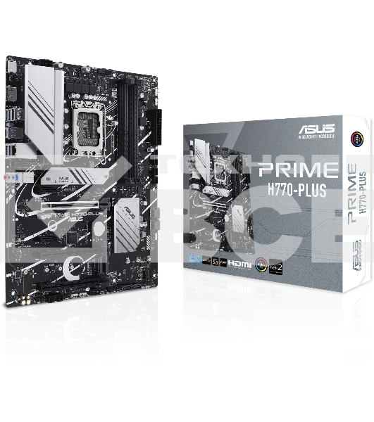 Материнская плата ASUS PRIME H770-PLUS, LGA 1700, Intel H770, 4xDDR5, 4xSATA, 3xM.2 PCIe 4.0 x4, 1xPCIe 5.0 x16, 2xPCIe 4.0 x4, 1xHDMI, 1xDP, 1xUSB-C 3.2 Gen 2, 2xUSB 3.2 Gen 2, 3xUSB 3.2 Gen 1, 1x 2.5Gb LAN, 3x3.5 мм, 7.1, ATX