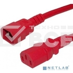 Шнур для блока питания Hyperline PWC-IEC13-IEC14, IEC 320 C13, вилка C14, 1.8 м, 10А, провода 3 х 0,75 кв. мм, цвет: красный, фото3