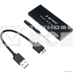 Внешний корпус Gembird EEM2-SATA-1 USB 3.0 для M2 SATA порт MicroB, металл, черный, фото8