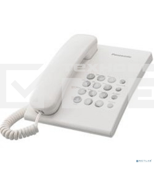 Телефон проводной Panasonic KX-TS2350RUW белый {повтор номера, регул-ка громкости, кр.на стену}