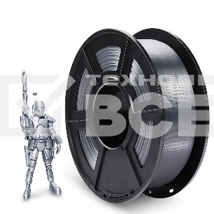 Филамент NVPRINT Silk PLA+ Silver для 3D печати диаметр 1.75мм  длина 330 метров  масса 1 кг