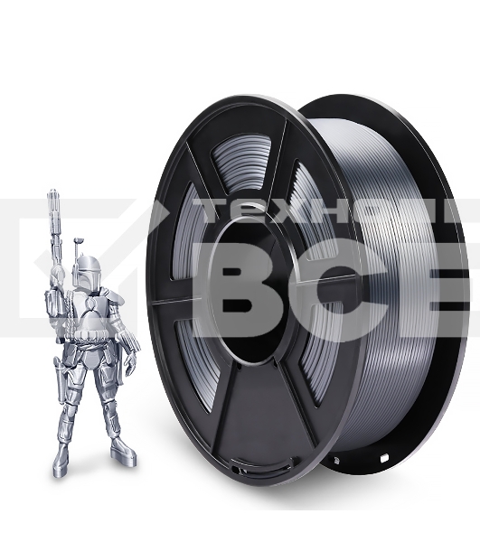 Филамент NVPRINT Silk PLA+ Silver для 3D печати диаметр 1.75мм  длина 330 метров  масса 1 кг
