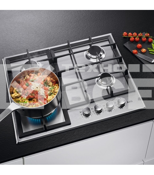 Газовая варочная панель AEG HGb64420SM нержавеющая сталь