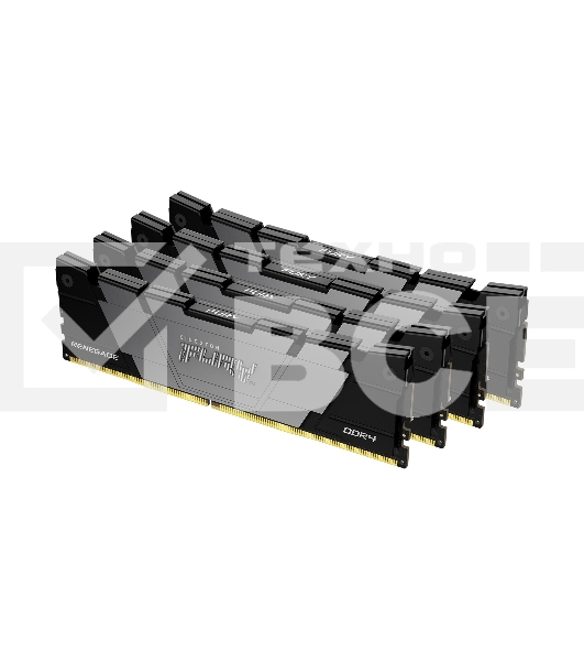 Оперативная память Kingston Fury Renegade, DDR4, 128GB (4x32GB), 3200MHz, CL16, DIMM, радиатор, чёрный