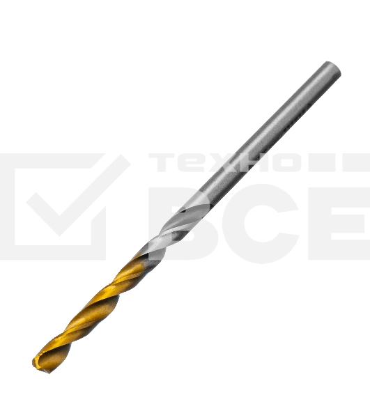 Сверло спиральное по металлу 3,2 x 65мм, Р6М5, Golden Tip, многогранная заточка, 2шт. Denzel