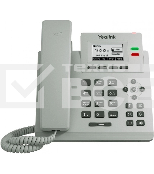 Телефон YEALINK SIP-T31P, цвет светло-серый, 2 аккаунта, PoE, шт