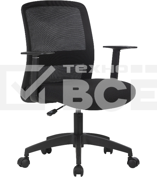 Кресло компьютерное Cactus CS-MC333-BK черный, сиденье черный, сетка/ткань, низк.спин. крестов. пластик, пластик черный