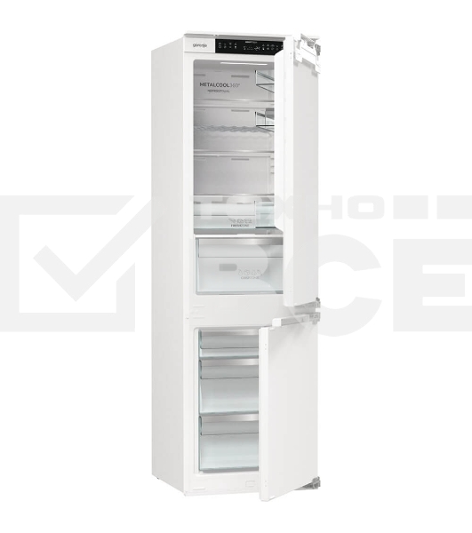 Встраиваемый холодильник Gorenje NRKI517E82WF, полезный объем 244 л, электронное управление, цифровой дисплей, автоматическое размораживание No Frost, быстрое замораживание, интенсивное охлаждение, зона свежести с контролем влажности, инверторный компрессор, энергоэффективность А+