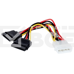 Кабель питания 2xSATA (от разъема Molex (IDE)  блока питания), 15см Exegate