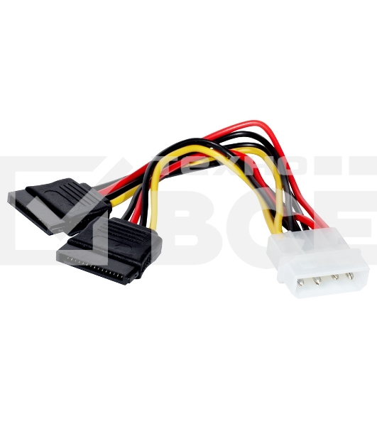 Кабель питания 2xSATA (от разъема Molex (IDE)  блока питания), 15см Exegate