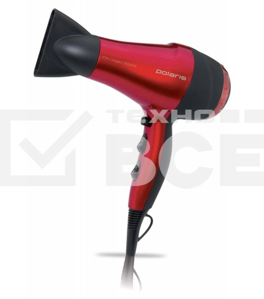 Фен Polaris PHD 2077i 2000Вт красный/черный