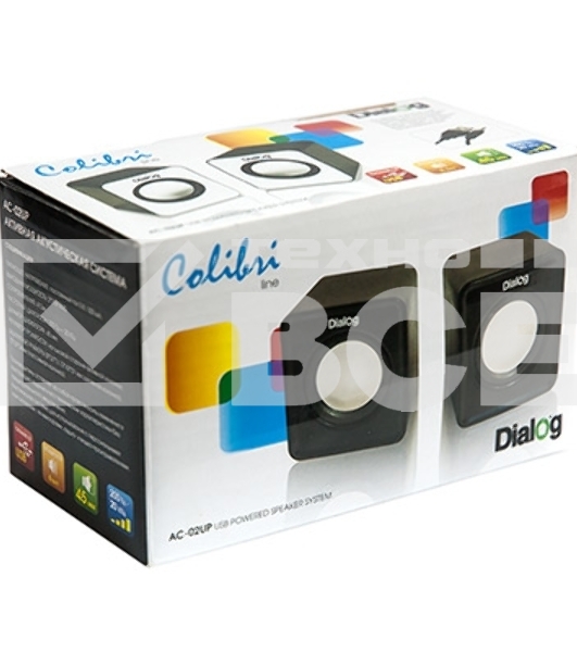 Колонки Dialog Colibri AC-02UP BLACK {акустические колонки 2.0, 5W RMS, питание от USB}