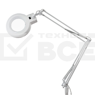 Лупа на струбцине Rexant, круглая, 8D, с подсветкой, белая 31-0021