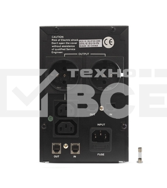 Источник бесперебойного питания CROWN CMU-SP1200 COMBO 1200VA/720W, металл, 2x12V/9AH, розетки 2*IEC + 2*EURO, трансформатор AVR 145-280V, съемный кабель 1.2м, фильтр телефонной и ethernet линии RJ11/45, защита батареи, от перегрузки, от КЗ, ПО