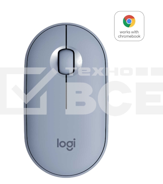 Мышь беспроводная Logitech Pebble M350 серый, 1000 dpi, радиоканал, Bluetooth, USB, кнопки - 3
