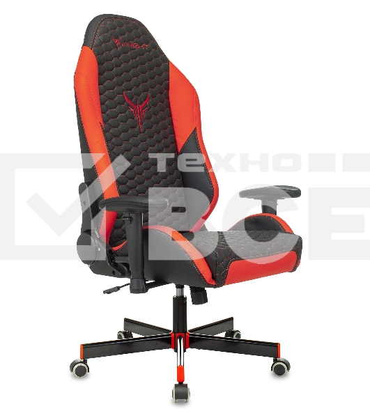 Кресло игровое Knight Neon черный/красный соты эко.кожа с подголов. крестовина металл