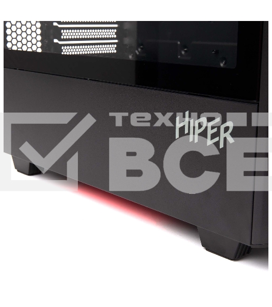 Компьютерный корпус Hiper PB81 черный без БП ATX 3x120мм 2xUSB2.0 2xUSB3.0 audio bott PSU