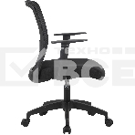 Кресло компьютерное Cactus CS-MC333-BK черный, сиденье черный, сетка/ткань, низк.спин. крестов. пластик, пластик черный, фото8