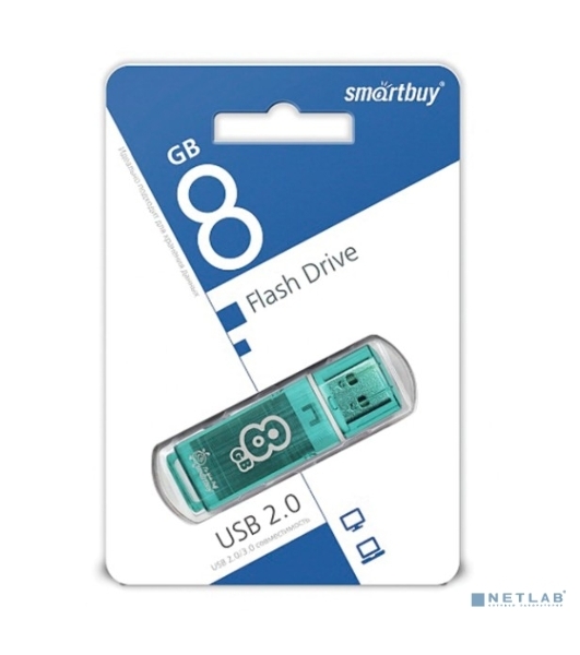 Флешка USB Smartbuy Glossy series green (SB8GbGS-G), 8Gb, USB 2.0, R/W 15/5, зеленый