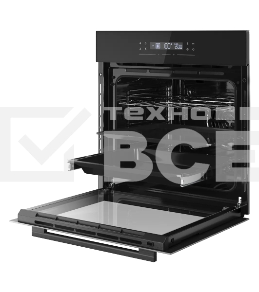 Встраиваемый духовой шкаф Kuppersberg HO 615 B, High-Tech, объем 73 л, 10 режимов, сенсорное управление, дисплей, таймер, 6 авто программ, гидролизная очистка, телескопические направляющие на одном уровне, поддержание температуры, блокировка от детей, Sof