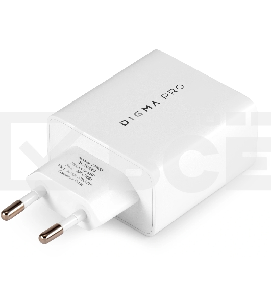 Сетевое зарядное устройство Digma Pro DPW6B 65W 3.25A (PD+QC) 2хUSB-C/USB-A универсальное белый (DPW6B5GX12WH)
