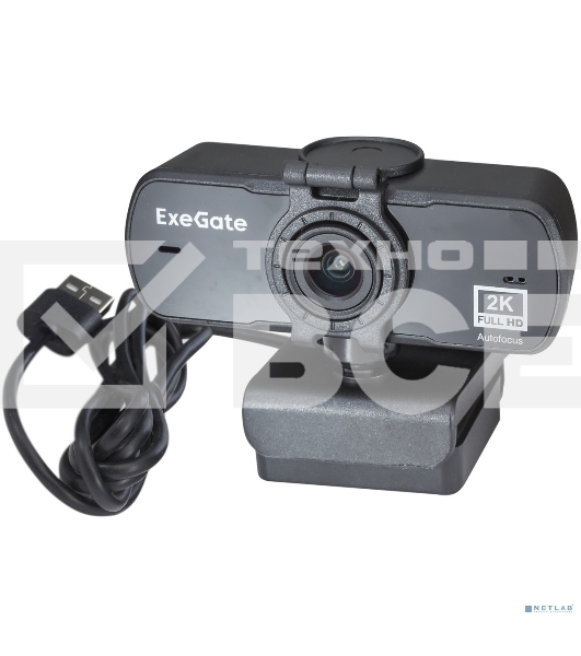 Веб-камера ExeGate Stream C940 Wide 2K 2560x1440, 30 кадр/с, USB Type-A, микрофон (шумоподавление), универсальное крепление