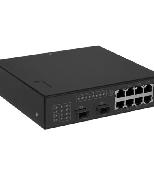 Коммутатор Hikvision DS-3T0310P, 8×100 Мбит/с PoE+ + 2×1 Гбит/с SFP, неуправляемый