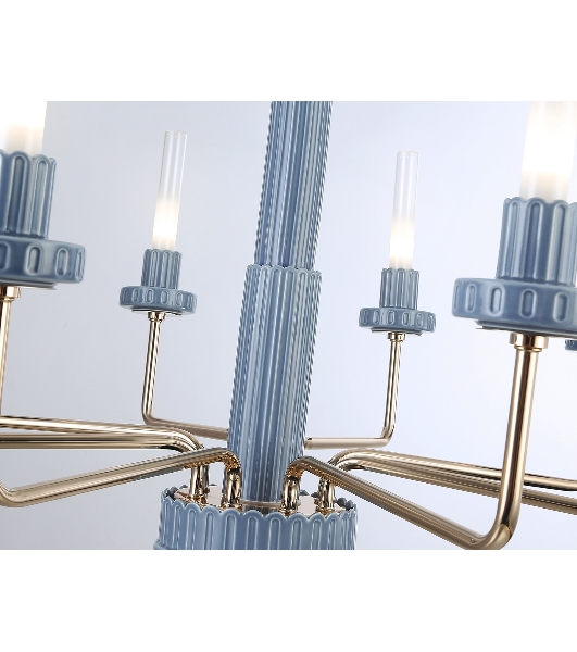 Люстра Ambrella light LH53126/8 GD/WH/GB золото/белый/серо-синий 13W 3000K D720*1120