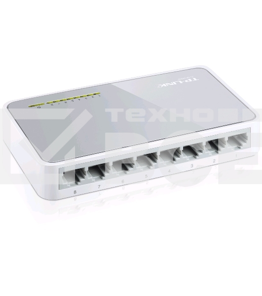 Коммутатор TP-Link SOHO TL-SF1008D Коммутатор 8-port 10/100M mini Desktop Switch, 8 10/100M RJ45 ports, Plastic case
