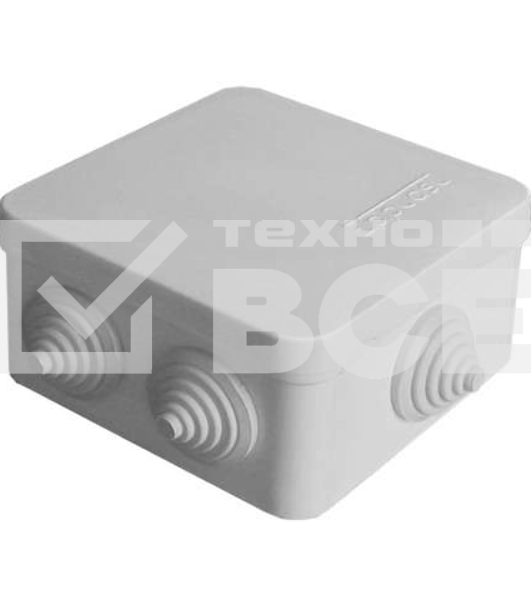 Коробка распр. ОП 84х84х45 7 выходов 3 гермоввода IP54 крышка защелкивающаяся сер. Epplast 120072