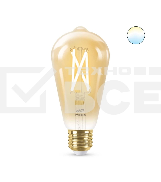 Лампа светодиодная WiZ Wi-Fi BLE50WST64E27920-50Amb1PF/6